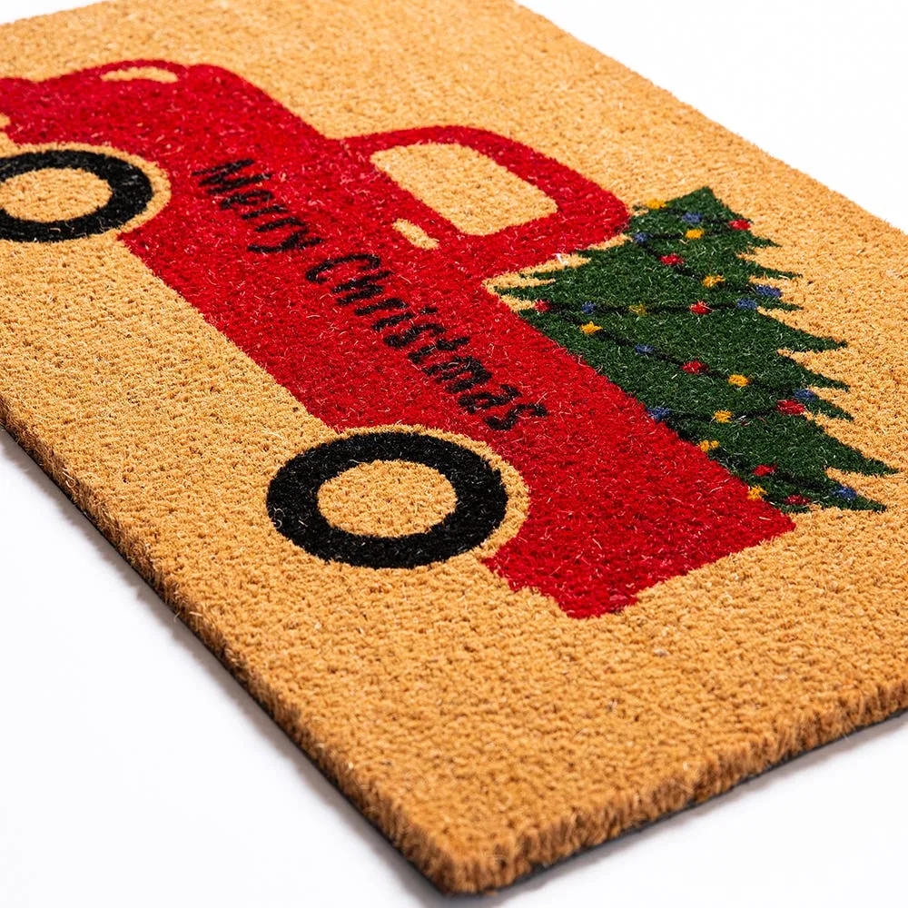 KSP Christmas 'Truck' Coir Doormat (Multi Colour)