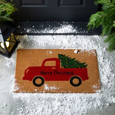 KSP Christmas 'Truck' Coir Doormat (Multi Colour)