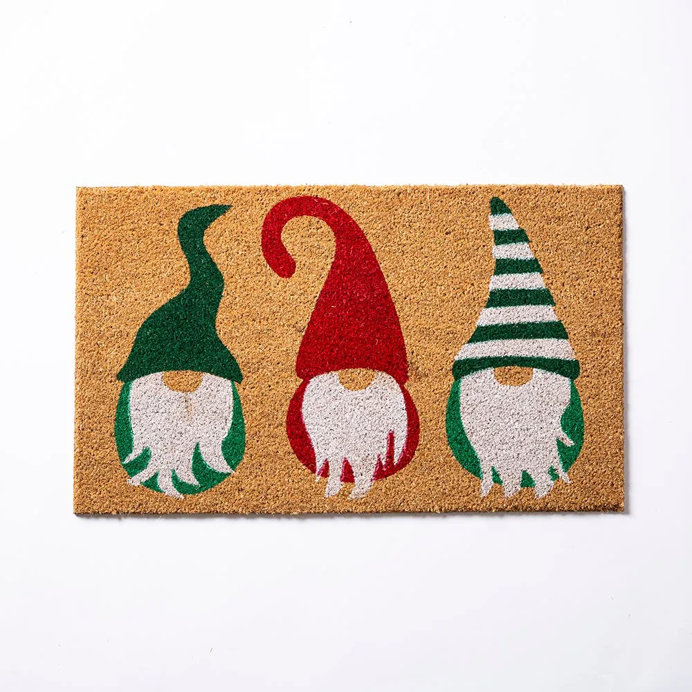 KSP Christmas 'Gnome' Coir Doormat (Red/Green/White)