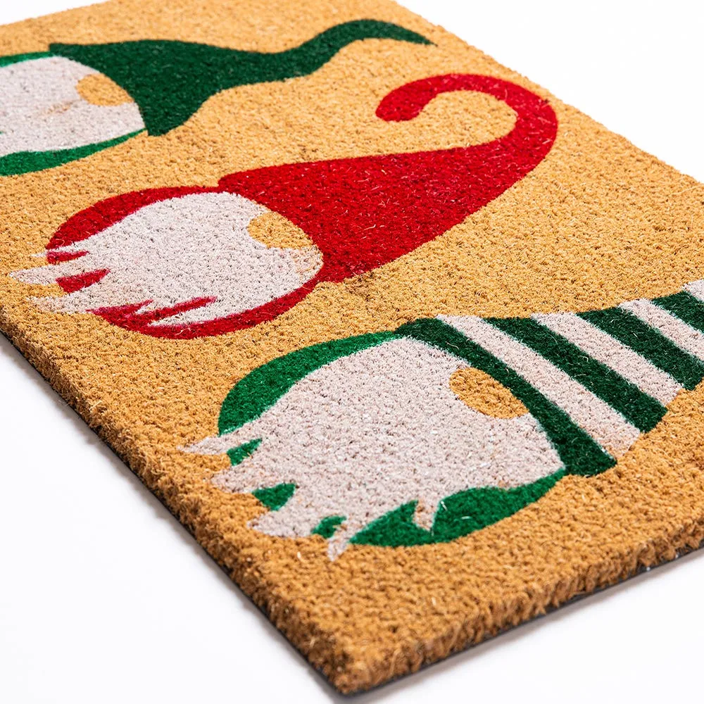 KSP Christmas 'Gnome' Coir Doormat (Red/Green/White)