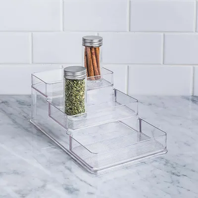 iDesign Linus '3-Tier' Pantry Stadium Spice Rack 6x10x4"