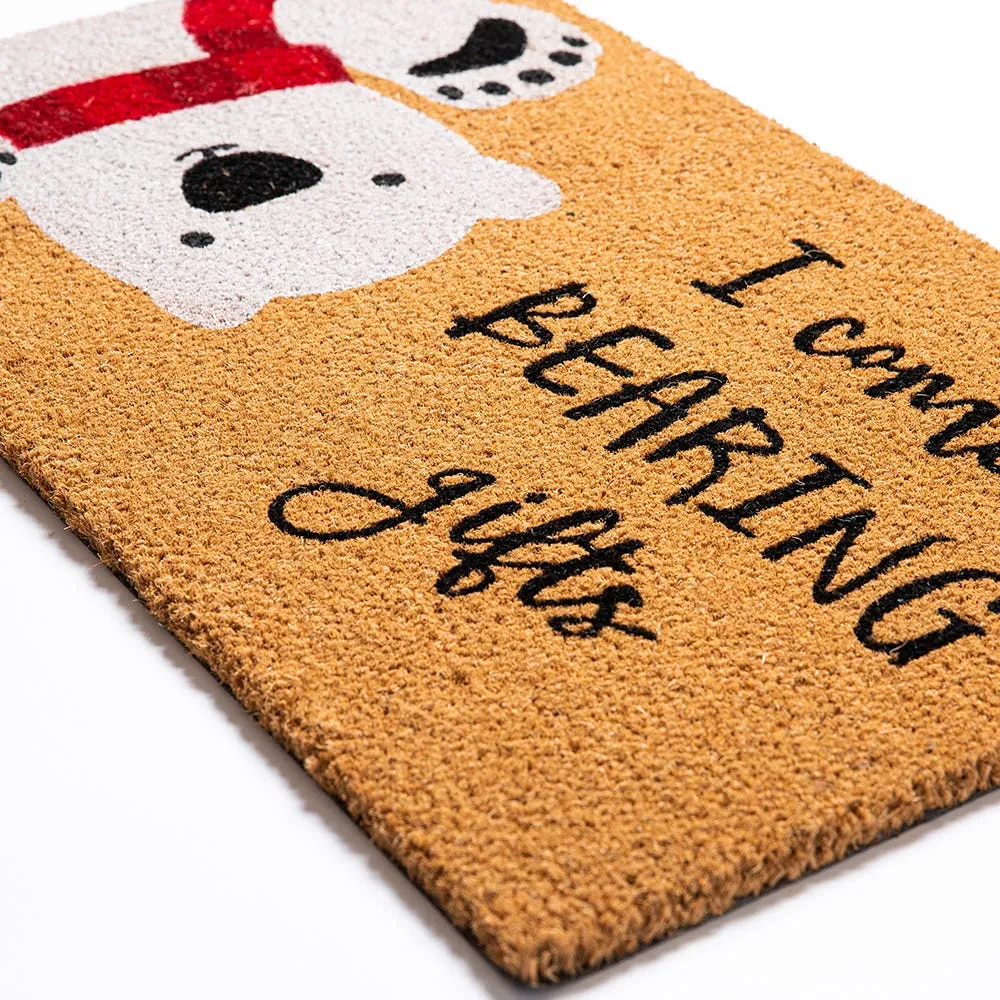 KSP Christmas 'Polar Bear' Coir Doormat (Black/White)