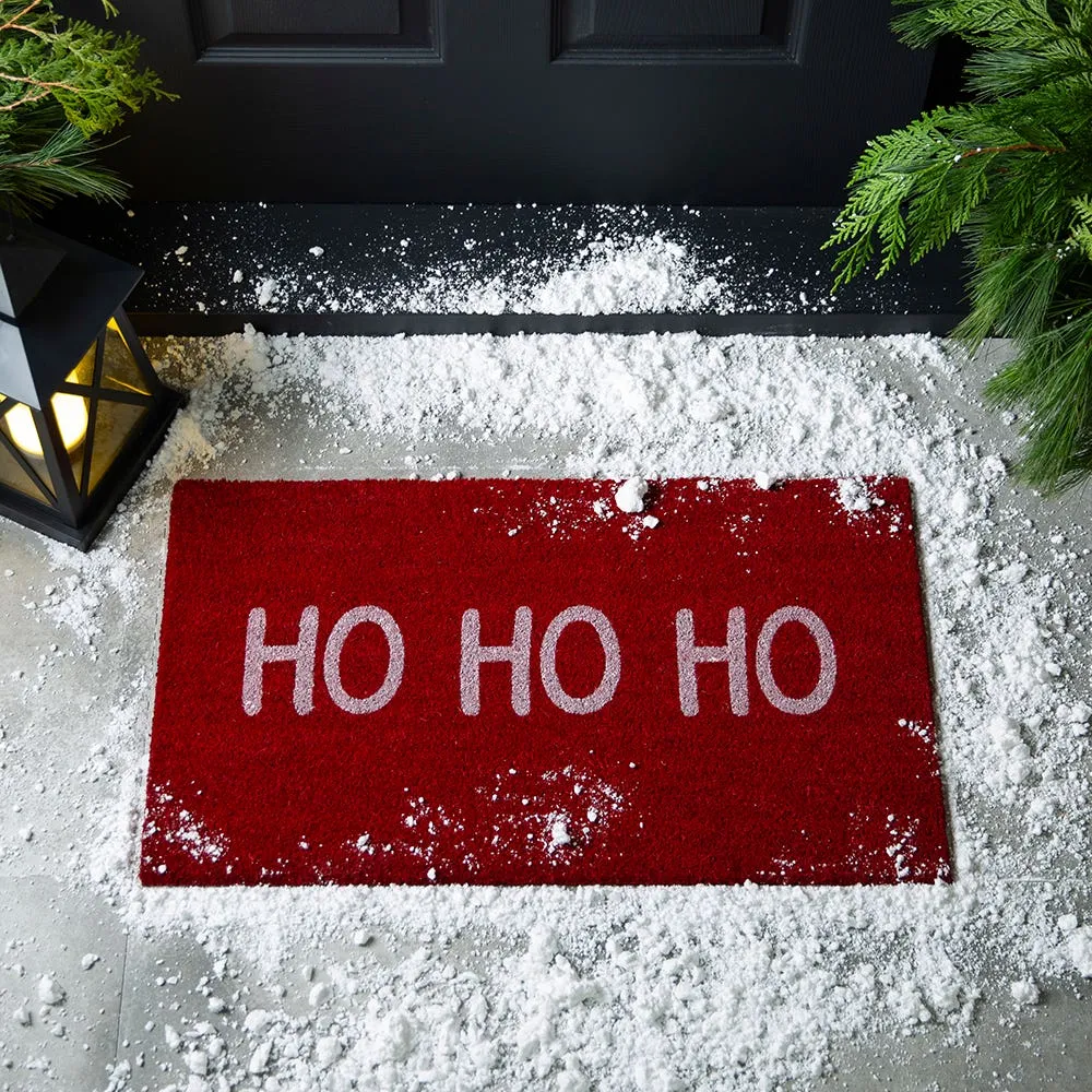 KSP Christmas 'Ho Ho Ho' Coir Doormat (Red)