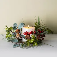 Nutcracker Christmas 'Red Berry' Candle Ring (Red/Green)