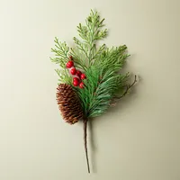 Nutcracker Christmas 'Mixed Greens W/ Red Berries' Decorative Pick