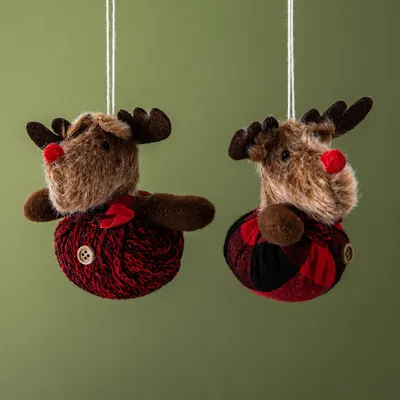 Christmas Tradition 'Plush Moose' Ornament (Asstd.)