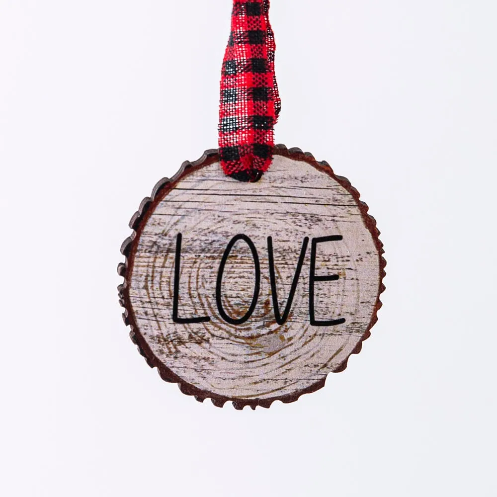 Christmas Tradition 'Wood Look' Ornament Love/Peace/Joy (Asstd.)