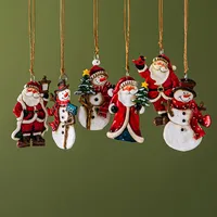 Christmas Tradition 'Wood Look' Ornament Snowman/Santa (Asstd.)