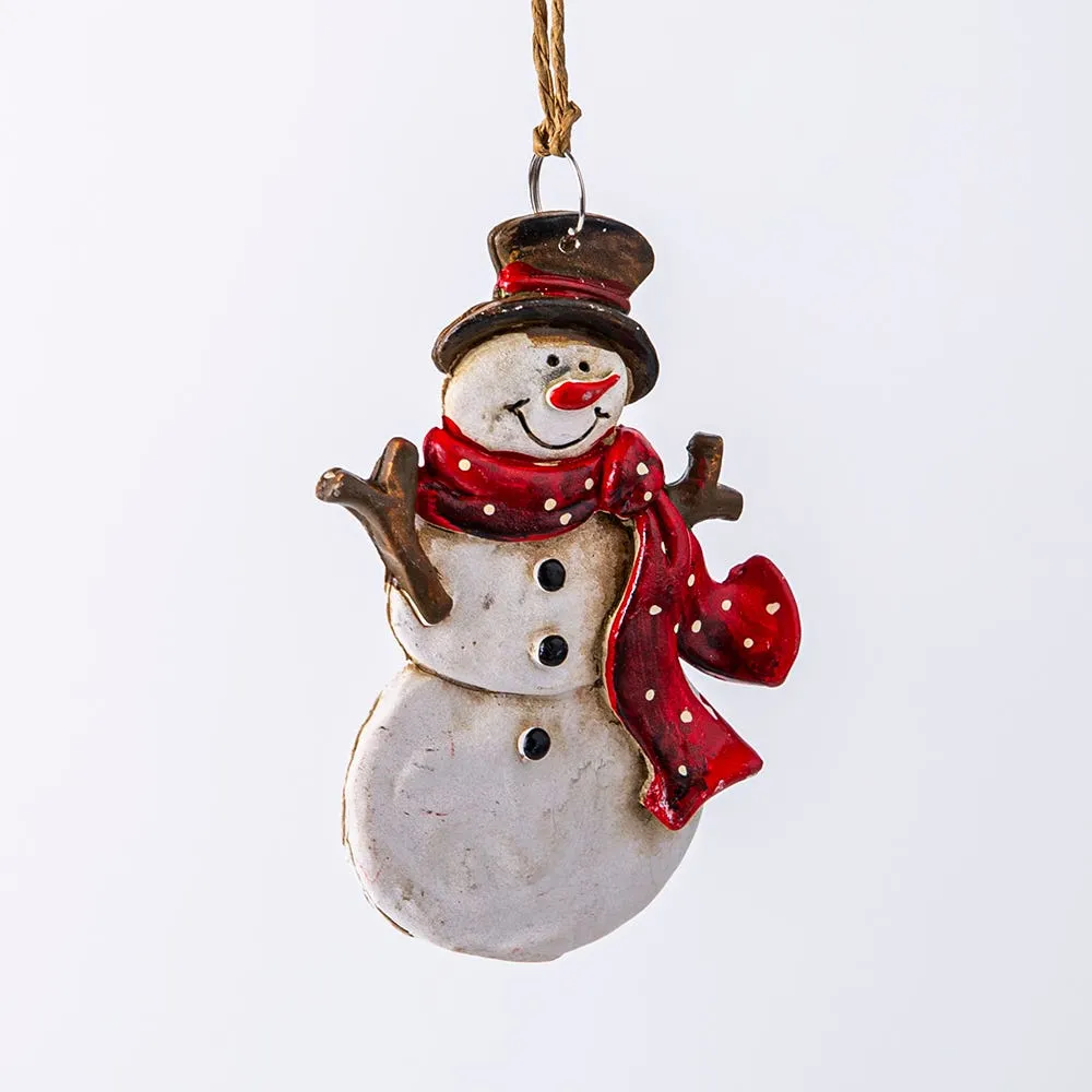 Christmas Tradition 'Wood Look' Ornament Snowman/Santa (Asstd.)