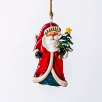 Christmas Tradition 'Wood Look' Ornament Snowman/Santa (Asstd.)