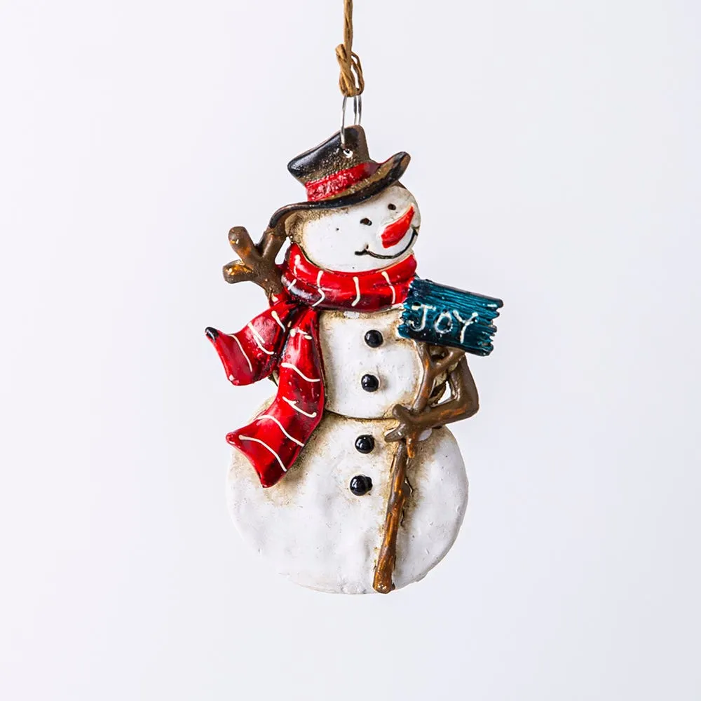 Christmas Tradition 'Wood Look' Ornament Snowman/Santa (Asstd.)