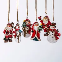 Christmas Tradition 'Wood Look' Ornament Snowman/Santa (Asstd.)