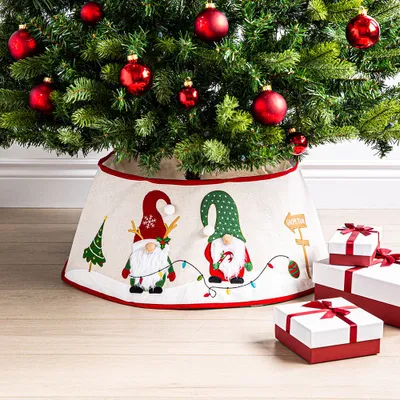 KSP Chrismtas 'Gnome Town' Tree Collar 26" Dia. x 10" H (Multi Colour)