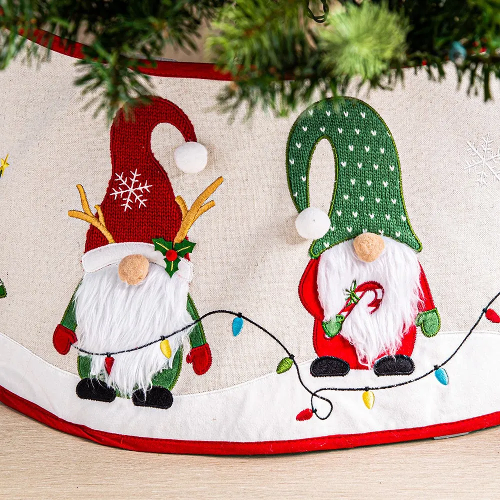 KSP Chrismtas 'Gnome Town' Tree Collar 26" Dia. x 10" H (Multi Colour)