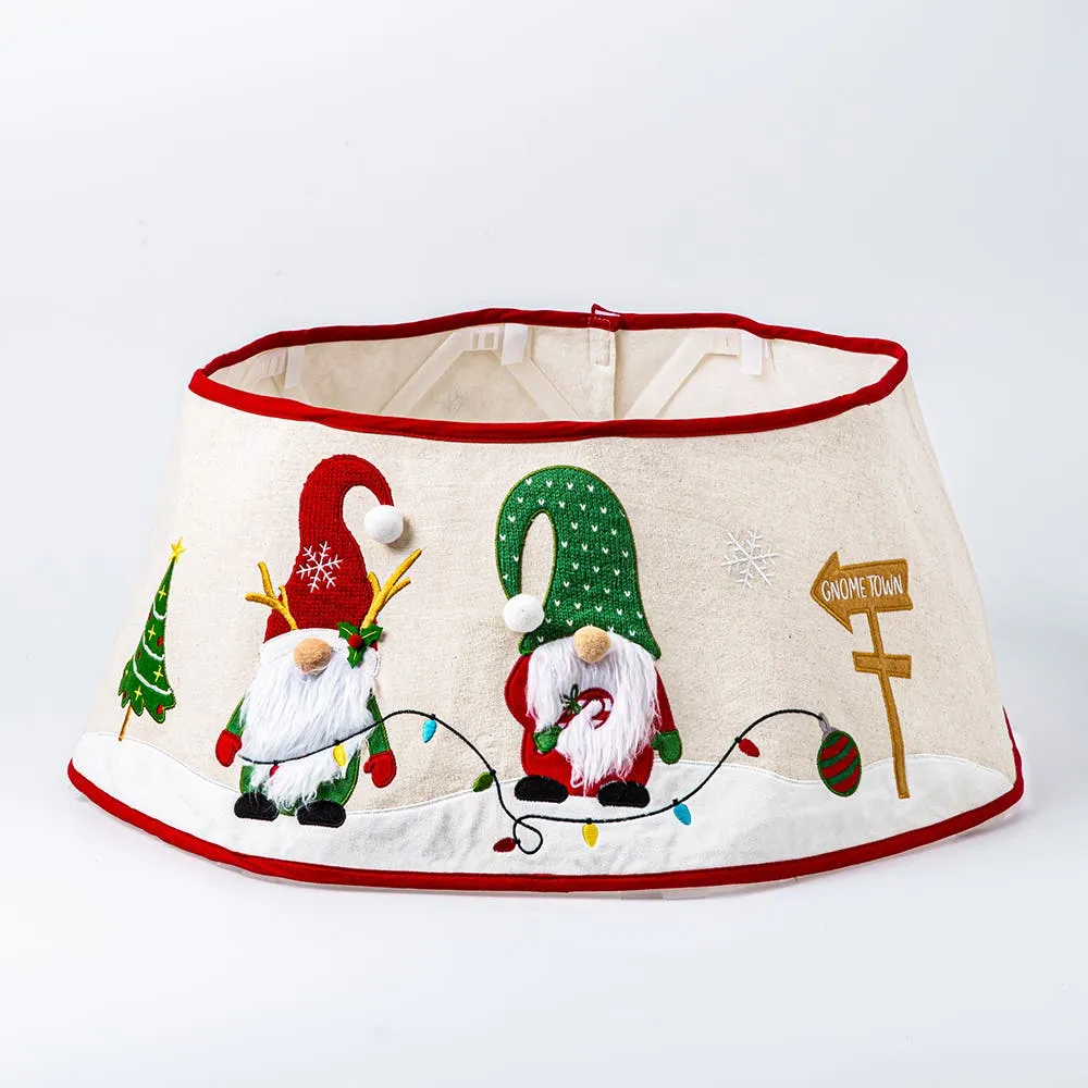 KSP Chrismtas 'Gnome Town' Tree Collar 26" Dia. x 10" H (Multi Colour)