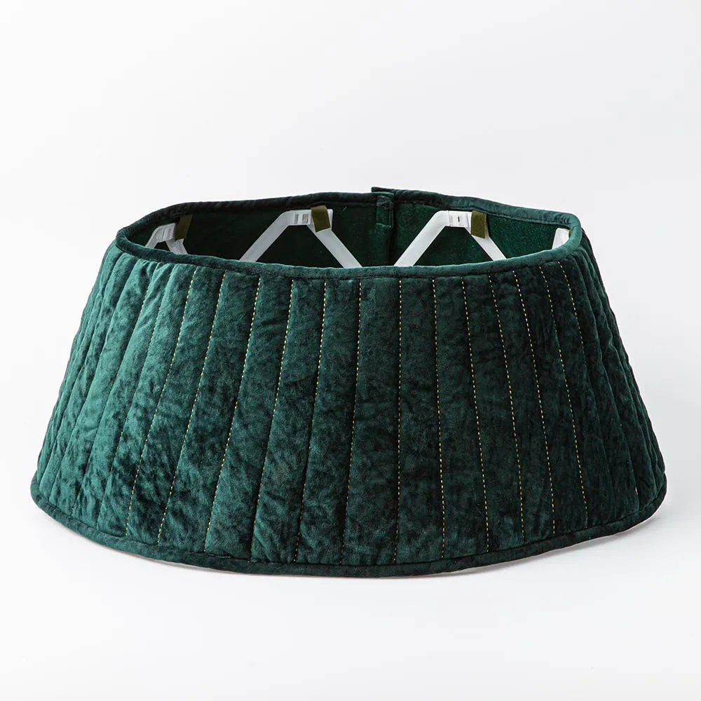 KSP Chrismtas Quilted Velvet Tree Collar 26" dia. x 10" H (Green)