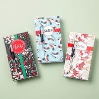 Ty Christmas Memo 'Chalet/Floral/Skates' Notepad w/Pen - S/2 (Asstd.)