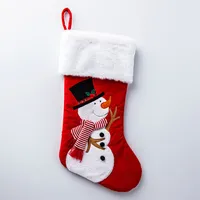 KSP Christmas 'Snowman' Velvet Stocking 20" (White/Red)