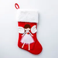 KSP Christmas 'Angel' Velvet Stocking 20" (White/Red)