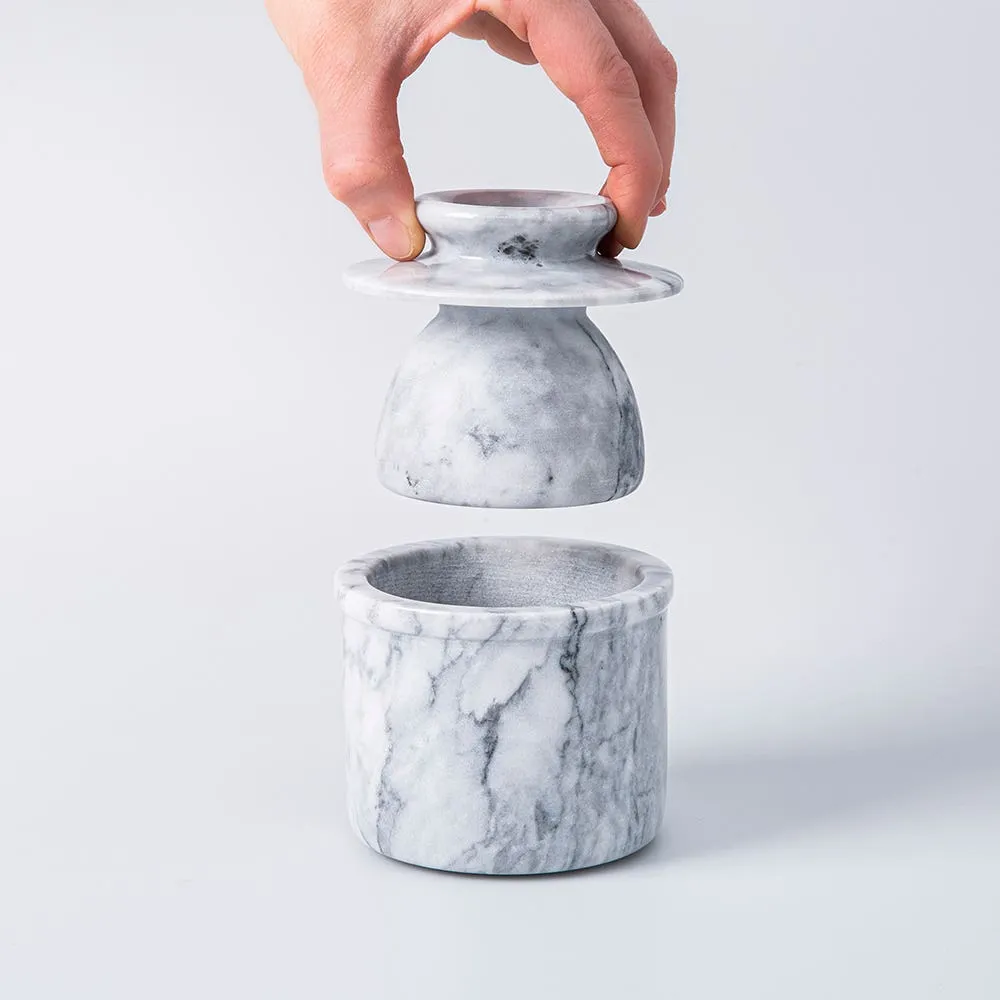 KSP Marble Butter Bell with Lid 9.6cm dia. x 11cm (White/Grey)