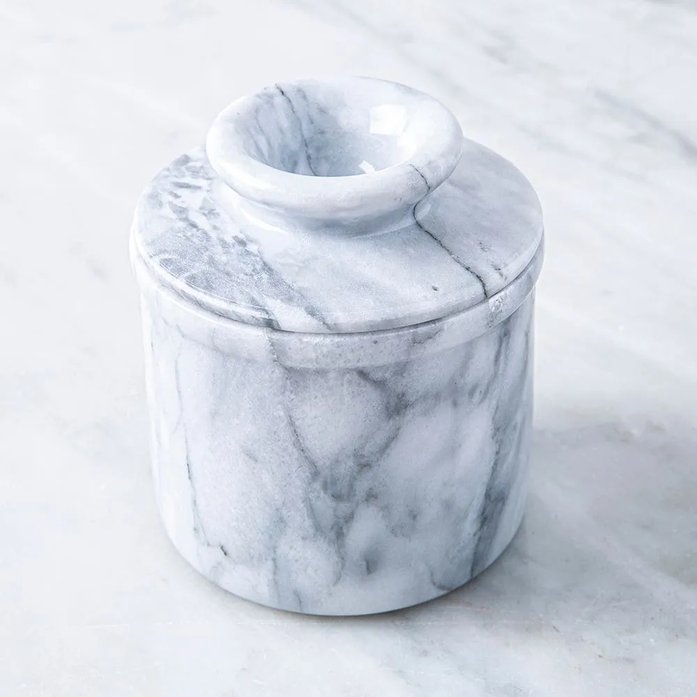 KSP Marble Butter Bell with Lid 9.6cm dia. x 11cm (White/Grey)