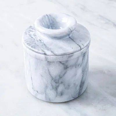 KSP Marble Butter Bell with Lid 9.6cm dia. x 11cm (White/Grey)