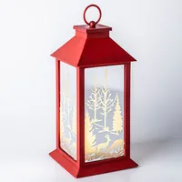 KSP Christmas Lantern 'Winterscape' LED Mirrored (Red)