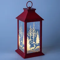 KSP Christmas Lantern 'Winterscape' LED Mirrored (Red)