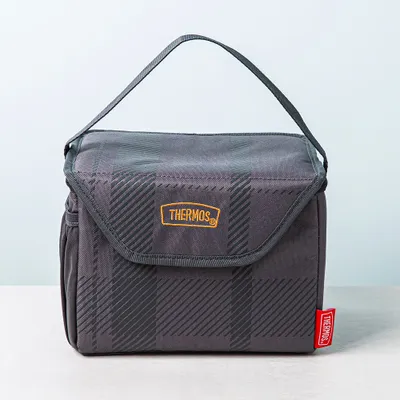 Thermos Basic Plaid Insulated 6-Can Lunch Bag (Charcoal)
