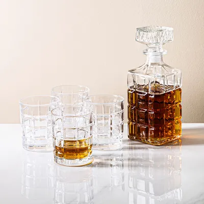 Godinger Crystal 'Radius' Whiskey Decanter Combo - Set of 5 (Clear)