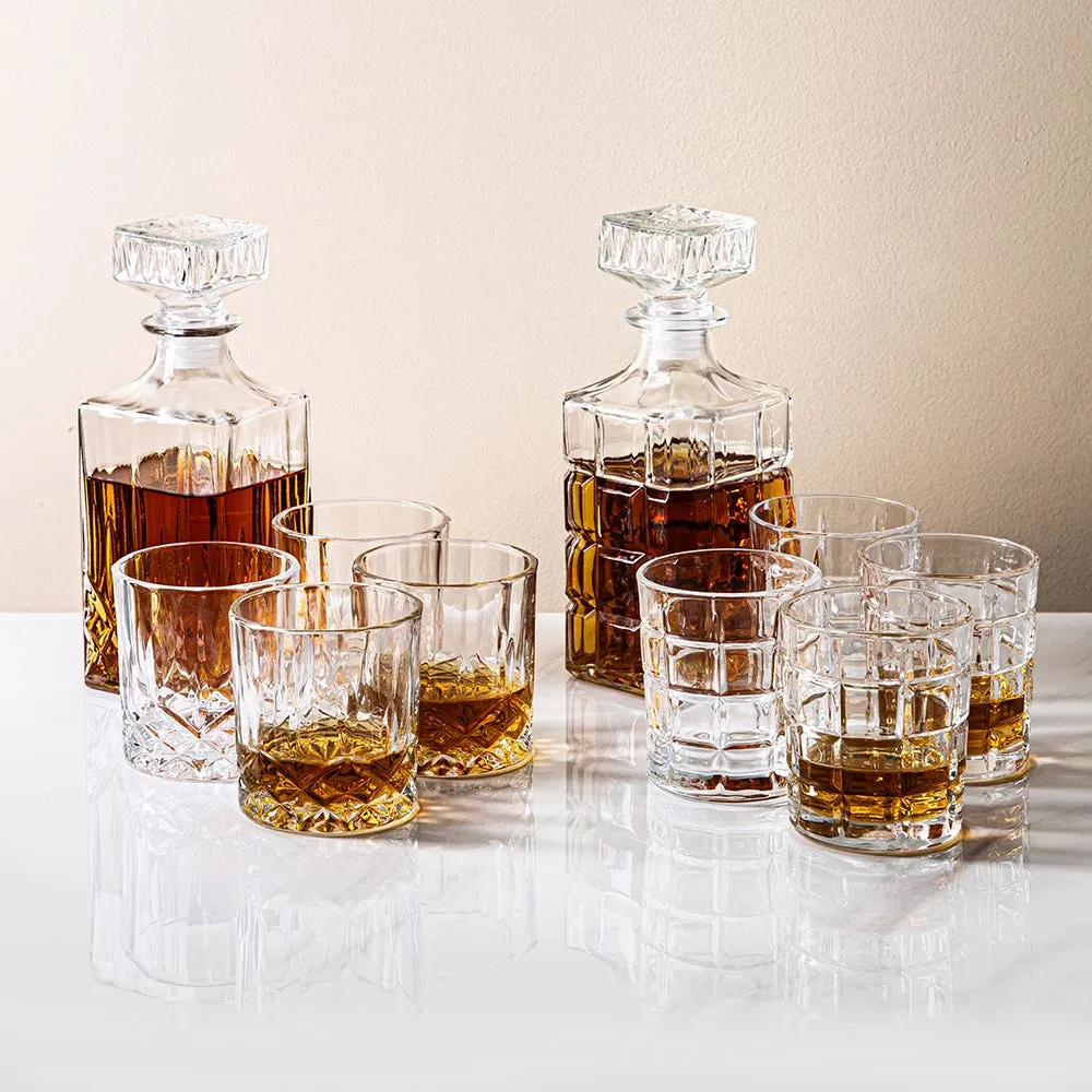 Godinger Crystal 'Radius' Whiskey Decanter Combo - Set of 5 (Clear)