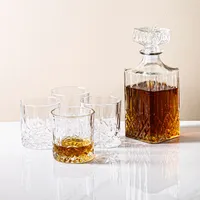 Godinger Crystal 'Diablo' Whiskey Decanter Combo - Set of 5 (Clear)