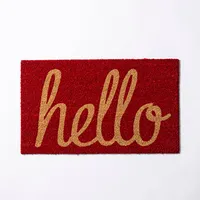 KSP Christmas 'Hello' Coir Doormat (Red)