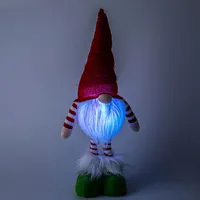 KSP Christmas Gnome 'Nordic' Standing Figurine with LED 19.5" (Red)