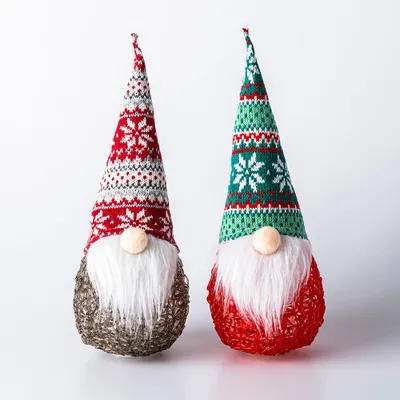 KSP Christmas Gnome 'Nordic' Fabric Figurine with LED 12" (Assorted)