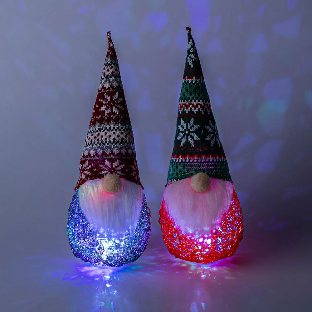 KSP Christmas Gnome 'Nordic' Fabric Figurine with LED 12" (Assorted)