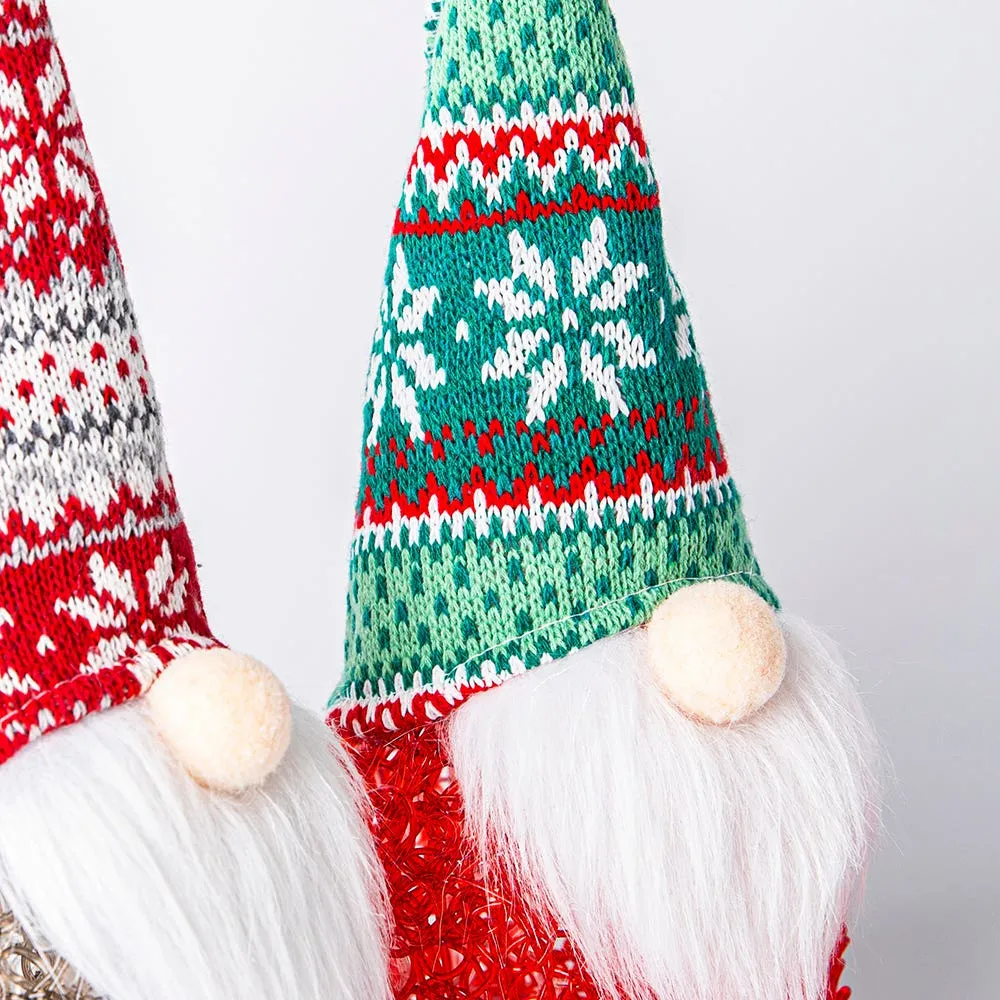 KSP Christmas Gnome 'Nordic' Fabric Figurine with LED 12" (Assorted)