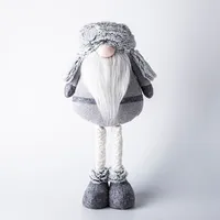 KSP Christmas Gnome 'Nordic' Standing Figurine w/Flap Hat 20" (Grey)