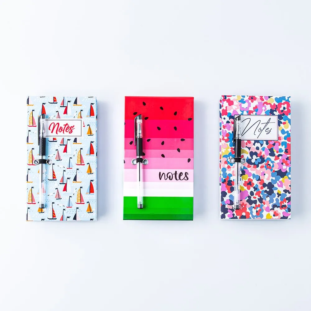 Ty Memo 'Boats/Watermelons/Floral' Notepad with Pen (Asstd.)