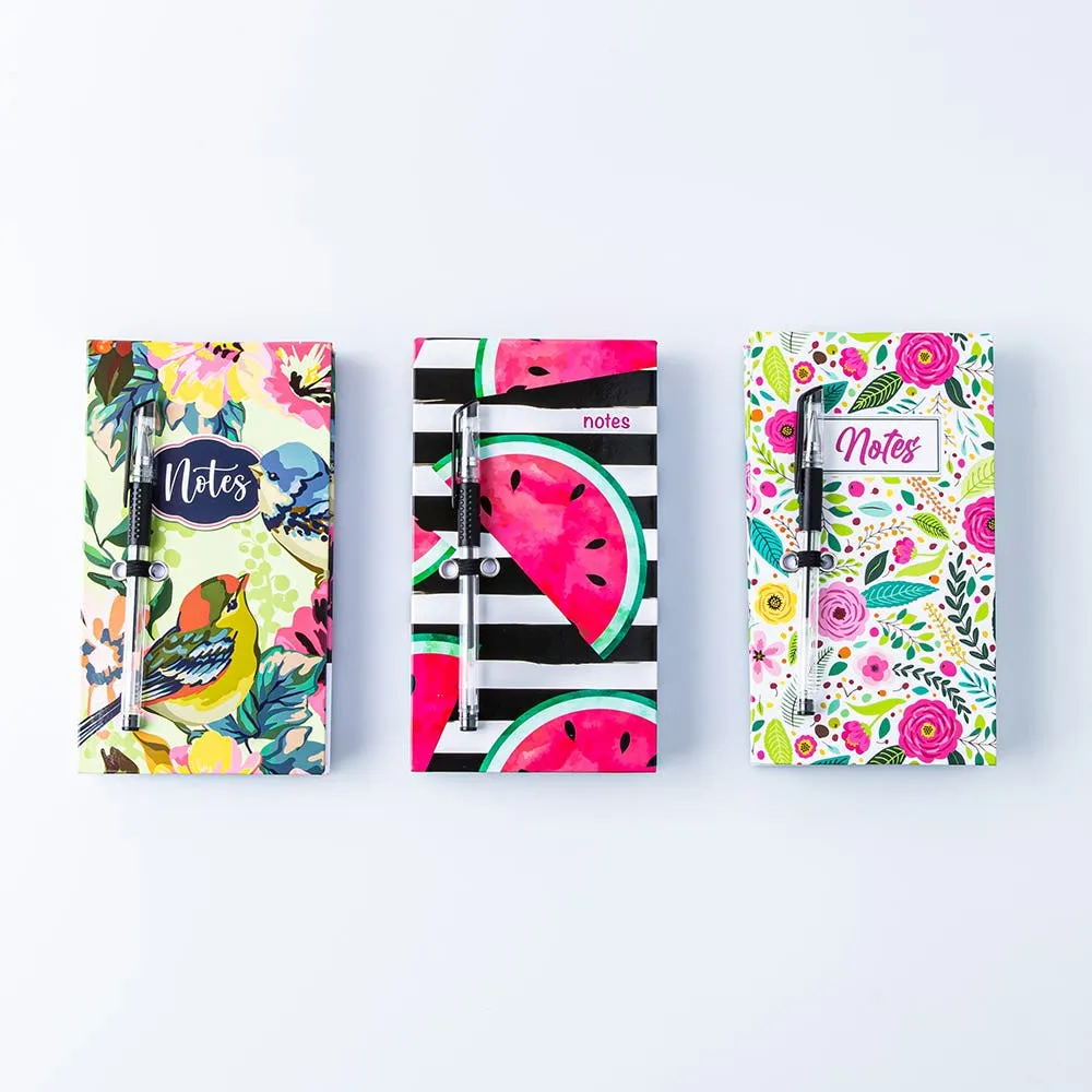 Ty Memo 'Birds/Watermelon/Floral' Notepad with Pen (Asstd.)