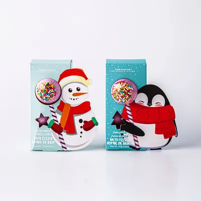 Pure Passion Christmas 'Snowman/Penguin' Bath Fizzer - Set/5 (Asst)