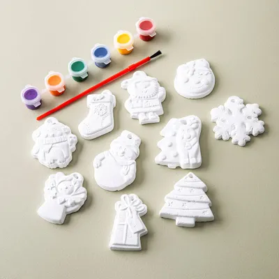 Santa's Secrets Christmas DIY 'Paint Your Own' Ornaments - Set of 10