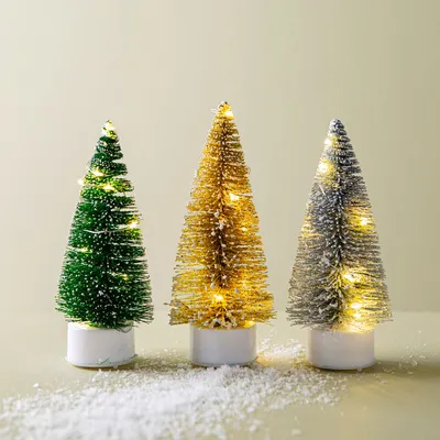 Deco Noel Christmas LED Pine Tree 5" (Assorted)