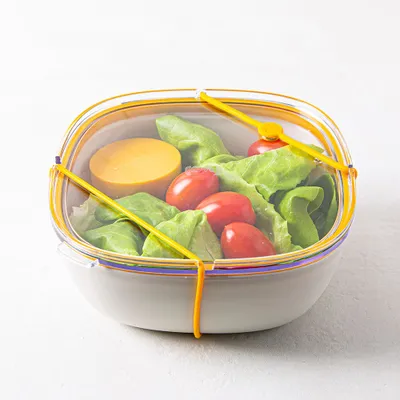 Fuel Leak-Proof Lunch Bowl Container with Lid (White/Clear)