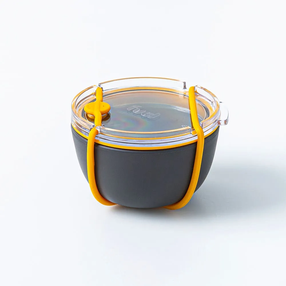Fuel Leak-Proof Small Dip-Yogurt Bowl with Lid (Black/Clear)