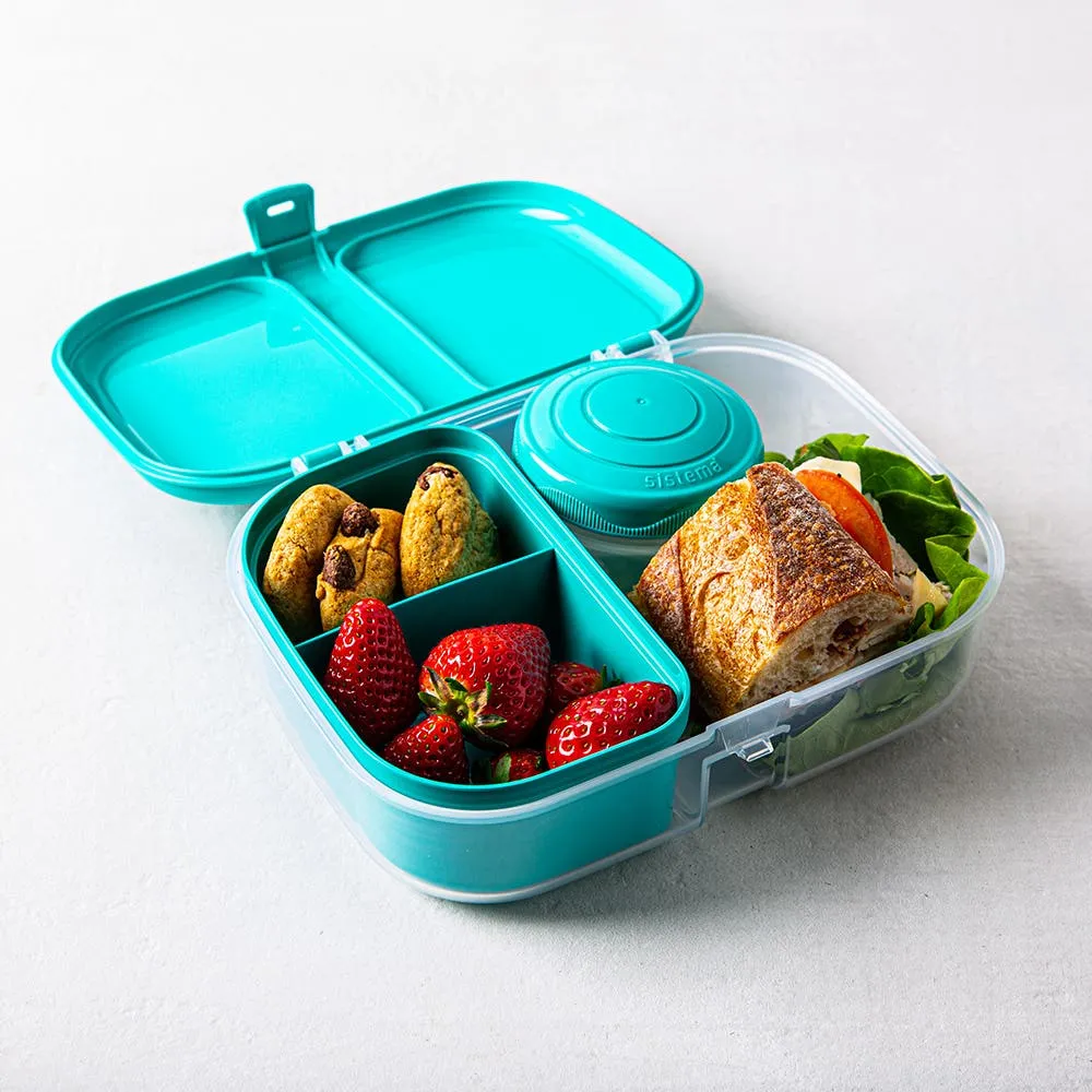 Sistema To Go Ribbon Divided Lunch Container Turquoise