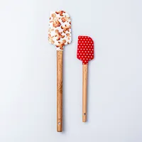 KSP Christmas Cook 'Gingerbread' Silicone Spatula w/Wood Handle - S/2