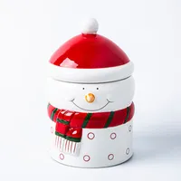 KSP Christmas Treat 'Snowman' Cookie Jar (Red/White)