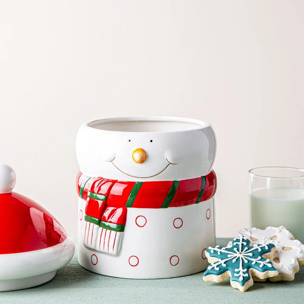 KSP Christmas Treat 'Snowman' Cookie Jar (Red/White)