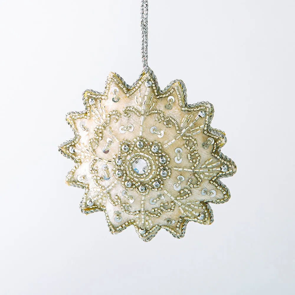 KSP Christmas 'Star' Beaded Ornament (Beige)